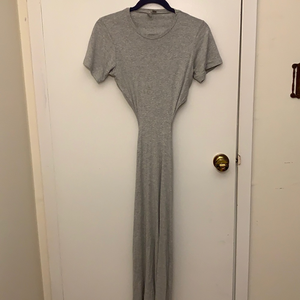 Gray backless midi dress